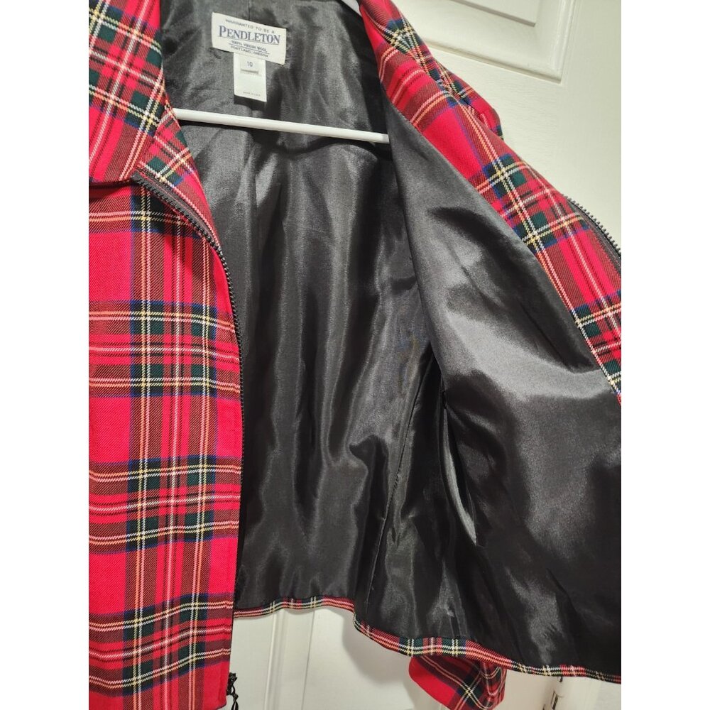 Pendleton Womens Light Jacket Size 10 Red Plaid V… - image 3